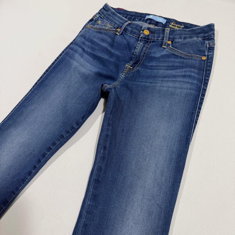 7 For All Mankind Kimmie Bootcut Women 26 Blue Slim Flare Stretch Denim Jeans